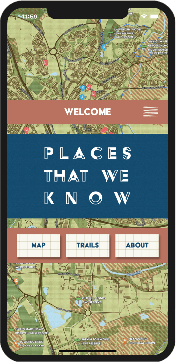 Places That We Know app on phone