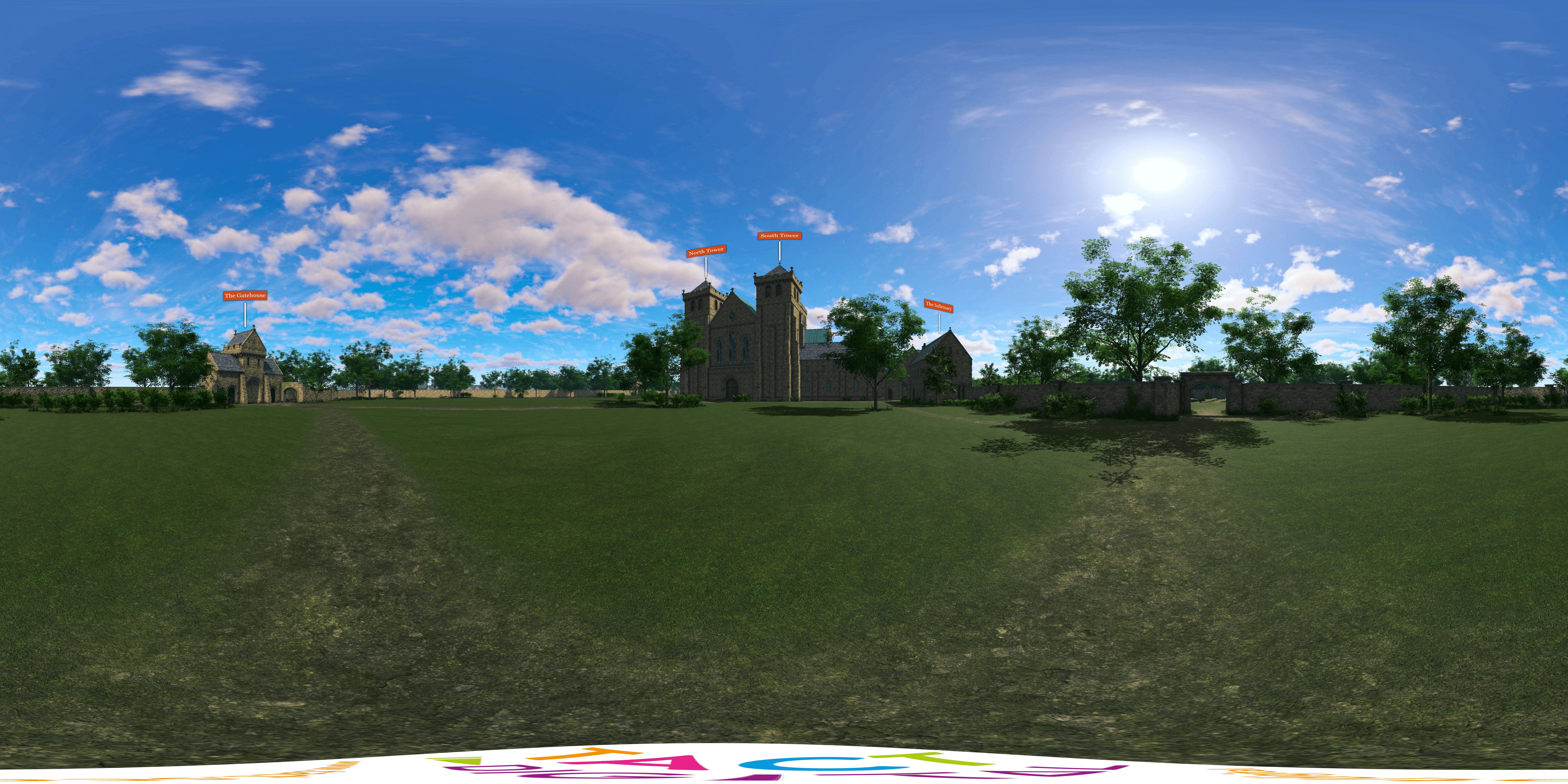 Kilwinning Abbey 3D - South West View